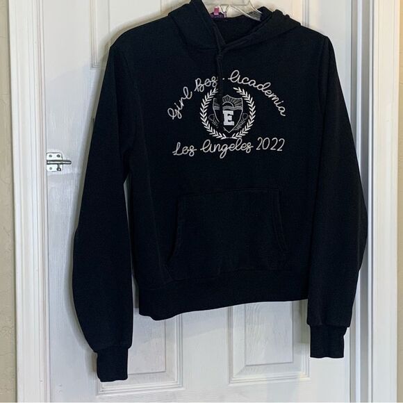 Edikted Girl Boss Academia Hoodie Black Size Medium - Picture 4 of 11